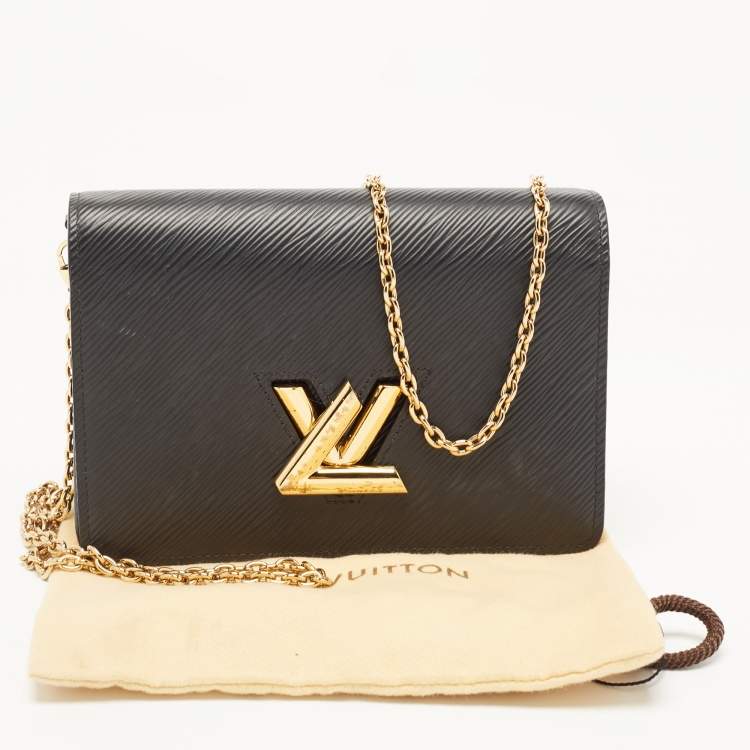 مملوكة مسبقًا Louis Vuitton Black Epi Leather Twist Belt Wallet On Chain