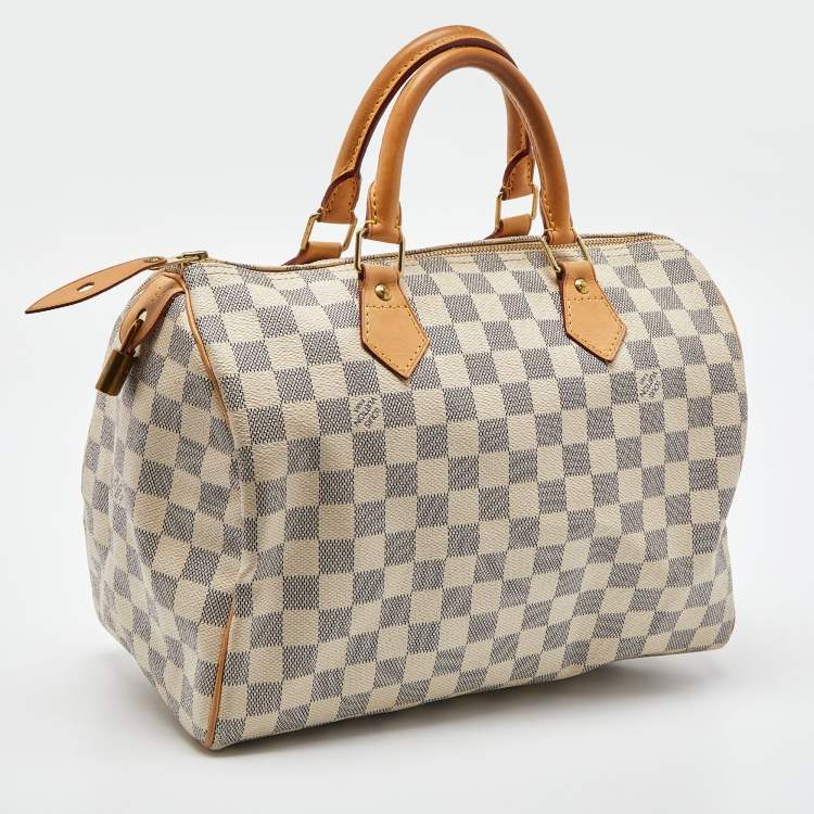 Pre Owned Louis Vuitton Damier Azur Canvas Speedy 30 Bag