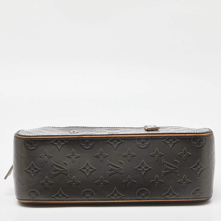 Pre Owned Louis Vuitton Grey Monogram Leather Mat Shelton Bag