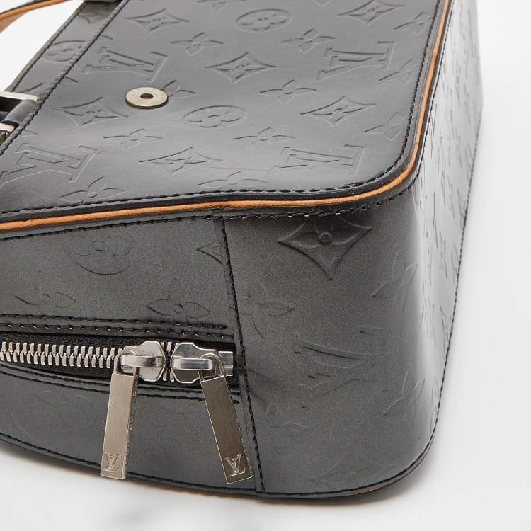 Pre Owned Louis Vuitton Grey Monogram Leather Mat Shelton Bag