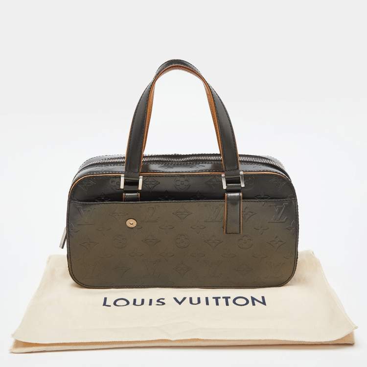 Pre Owned Louis Vuitton Grey Monogram Leather Mat Shelton Bag