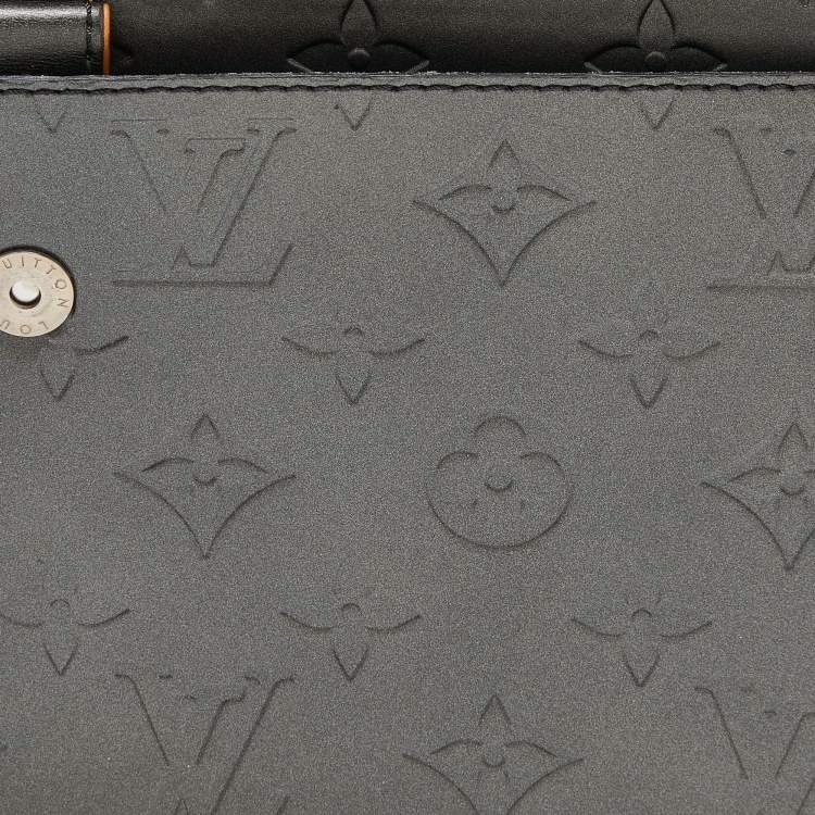 Pre Owned Louis Vuitton Grey Monogram Leather Mat Shelton Bag