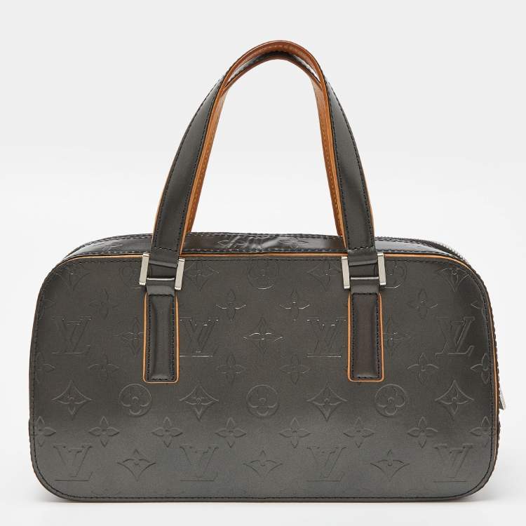 Pre Owned Louis Vuitton Grey Monogram Leather Mat Shelton Bag