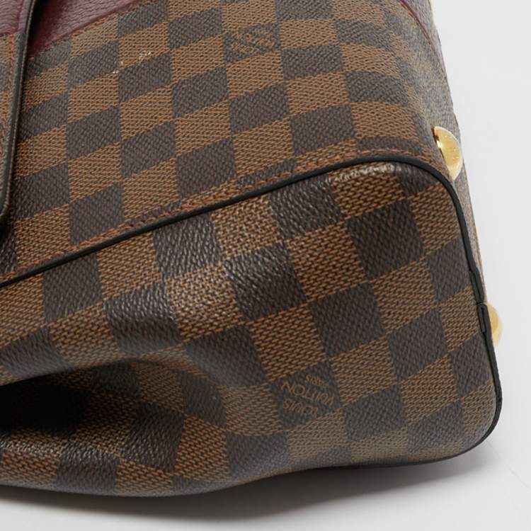 Pre Owned Louis Vuitton Bordeaux Damier Ebene Canvas Bond Street Bag            