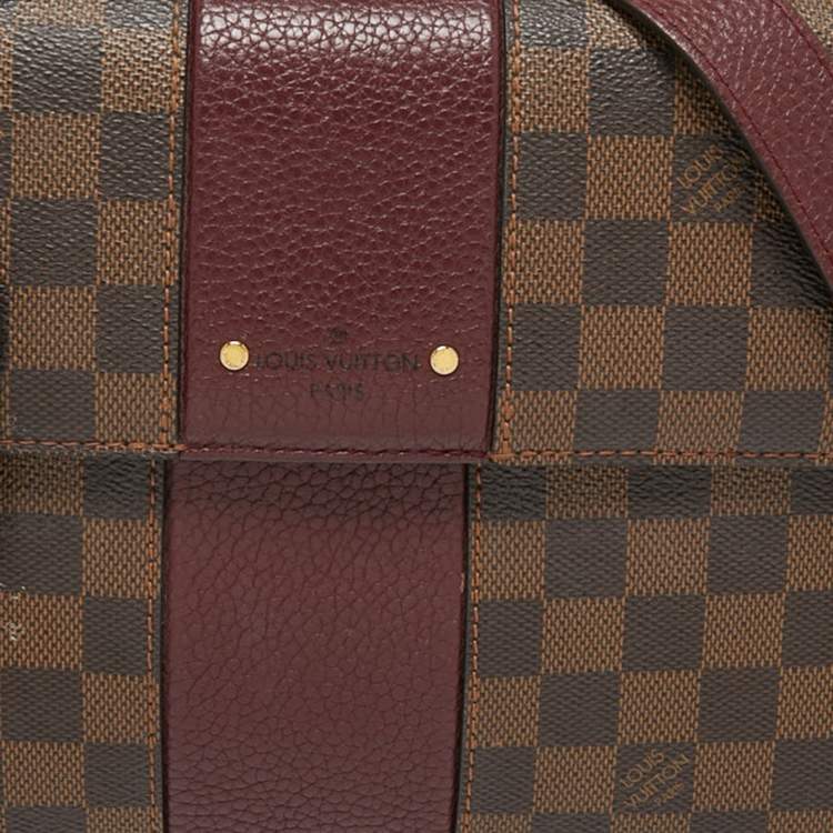 Pre Owned Louis Vuitton Bordeaux Damier Ebene Canvas Bond Street Bag            