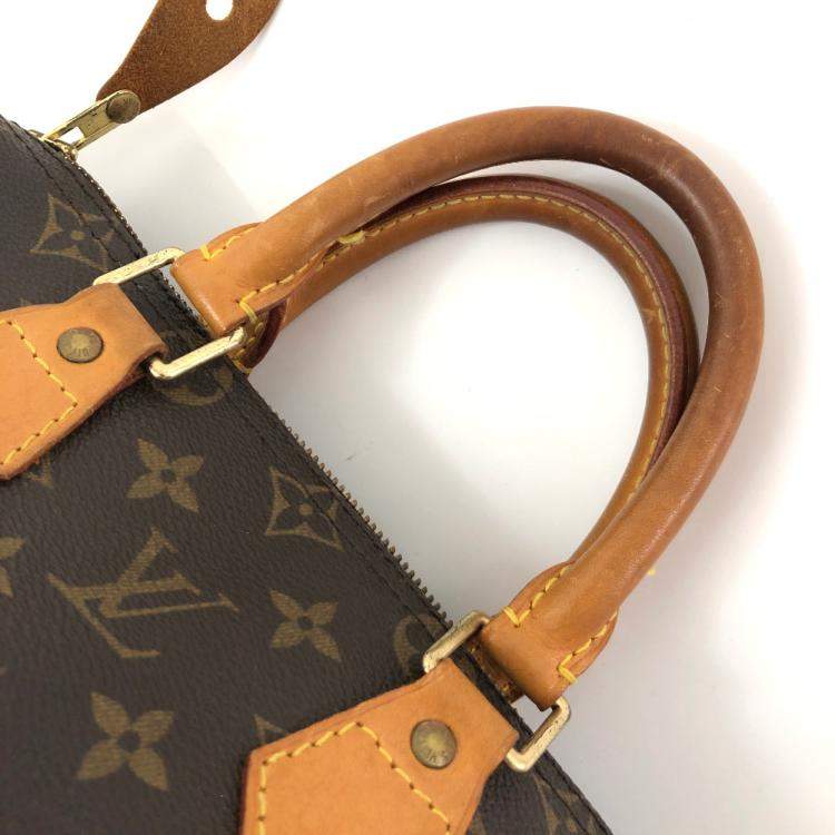 Pre Owned Louis Vuitton Brown Canvas Monogram Speedy 25 Satchel Bag 