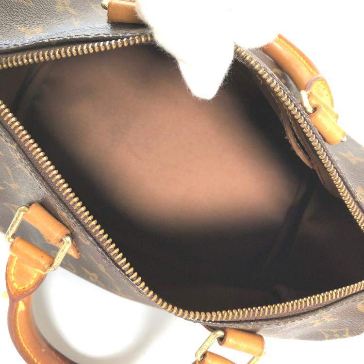 Pre Owned Louis Vuitton Brown Canvas Monogram Speedy 25 Satchel Bag 
