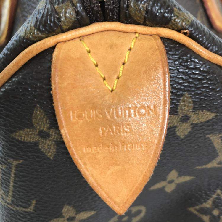 Pre Owned Louis Vuitton Brown Canvas Monogram Speedy 25 Satchel Bag 