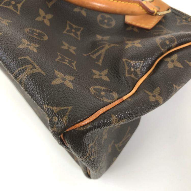Pre Owned Louis Vuitton Brown Canvas Monogram Speedy 25 Satchel Bag 