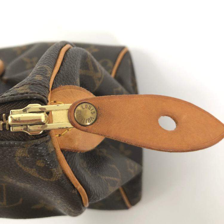 Pre Owned Louis Vuitton Brown Canvas Monogram Speedy 25 Satchel Bag 