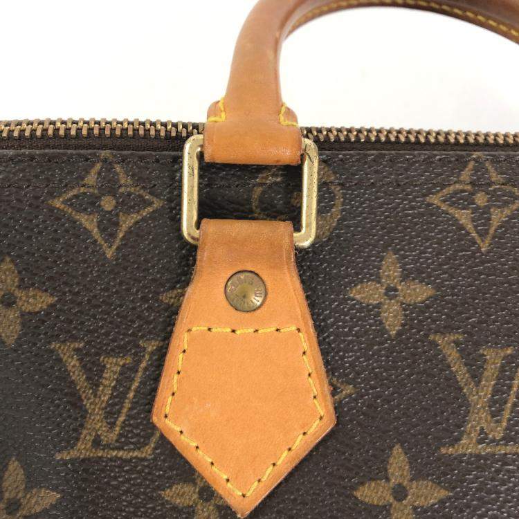 Pre Owned Louis Vuitton Brown Canvas Monogram Speedy 25 Satchel Bag 
