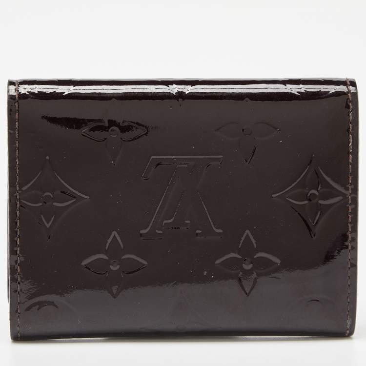 مملوكة مسبقًا Louis Vuitton Amarante Monogram Vernis Flap Card Case