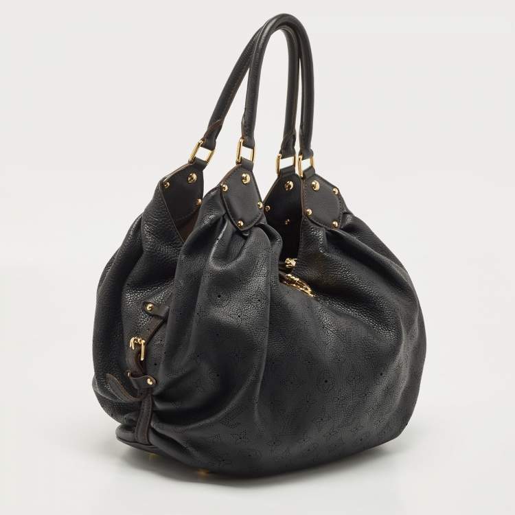 Pre Owned Louis Vuitton Black Monogram Mahina Leather Surya L Bag