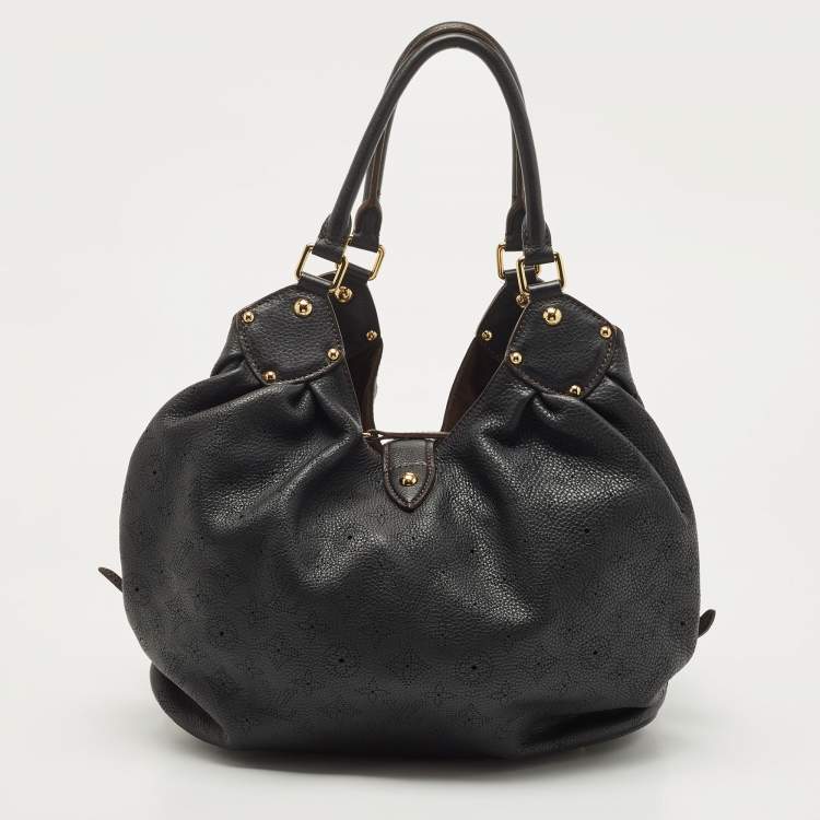Pre Owned Louis Vuitton Black Monogram Mahina Leather Surya L Bag