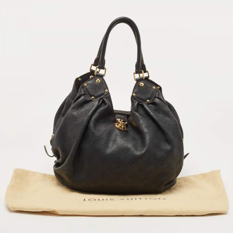 Pre Owned Louis Vuitton Black Monogram Mahina Leather Surya L Bag