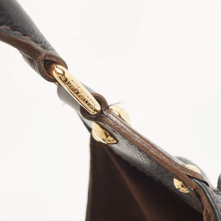 Pre Owned Louis Vuitton Black Monogram Mahina Leather Surya L Bag