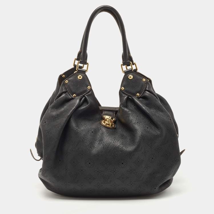 Pre Owned Louis Vuitton Black Monogram Mahina Leather Surya L Bag