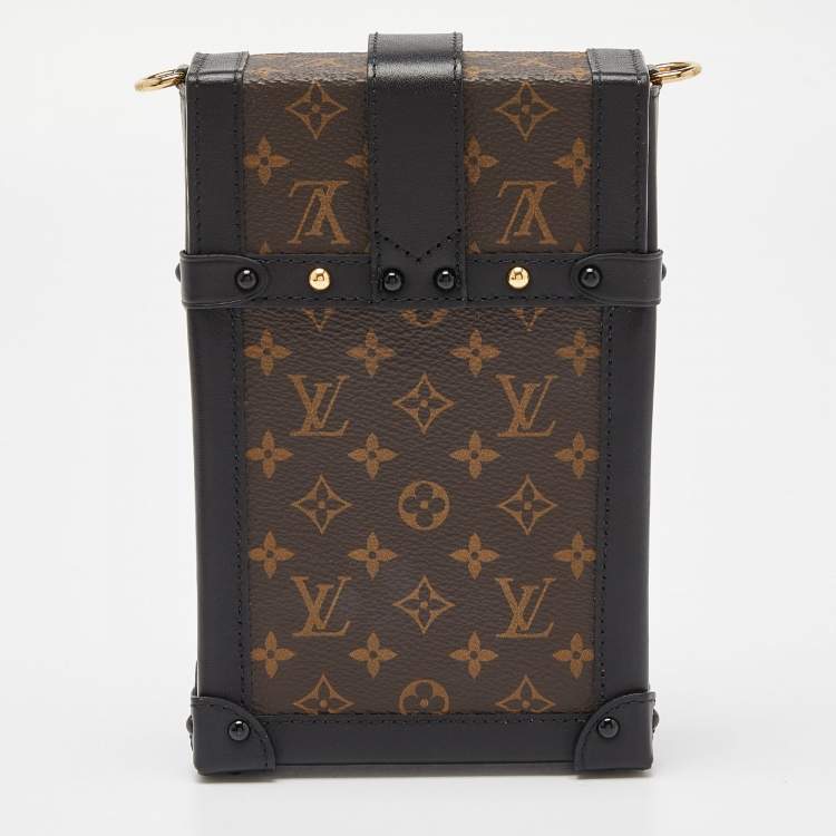 Pre Owned Louis Vuitton Brown/Black Monogram Canvas Pochette Trunk Vertical Bag
