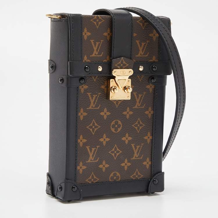 Pre Owned Louis Vuitton Brown/Black Monogram Canvas Pochette Trunk Vertical Bag
