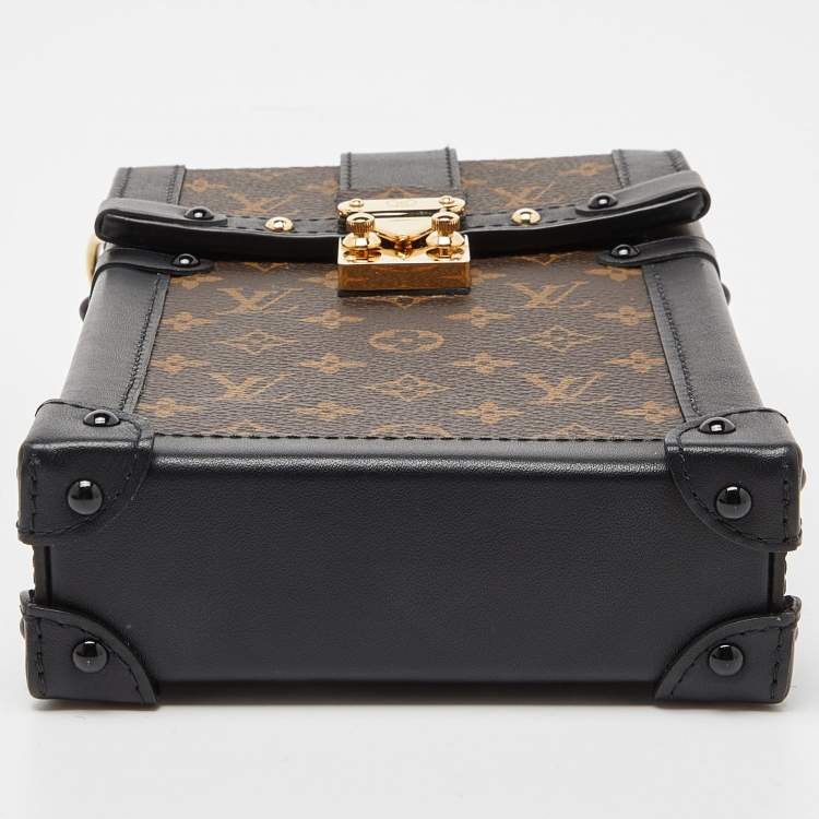 Pre Owned Louis Vuitton Brown/Black Monogram Canvas Pochette Trunk Vertical Bag