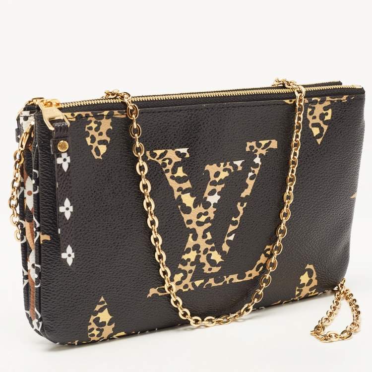 Pre Owned Louis Vuitton Black Monogram Giant Canvas Jungle Double Zip Pochette