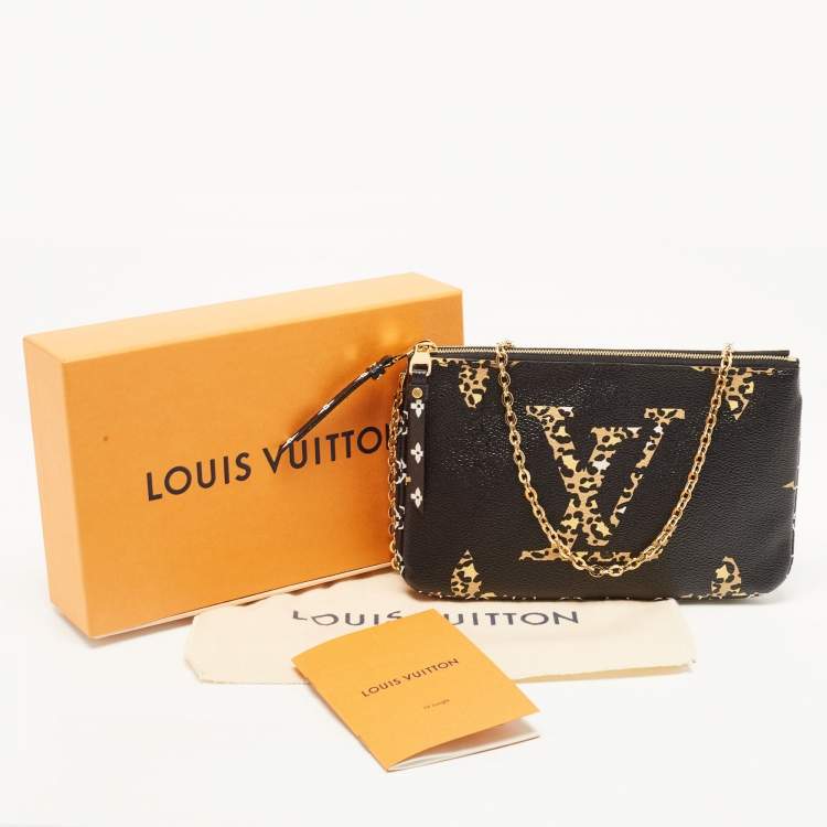 Pre Owned Louis Vuitton Black Monogram Giant Canvas Jungle Double Zip Pochette