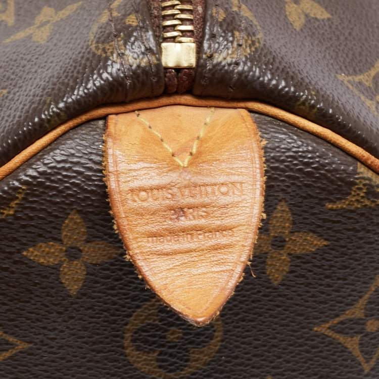 Pre Owned Louis Vuitton Brown Canvas Monogram Speedy 35 Handbag