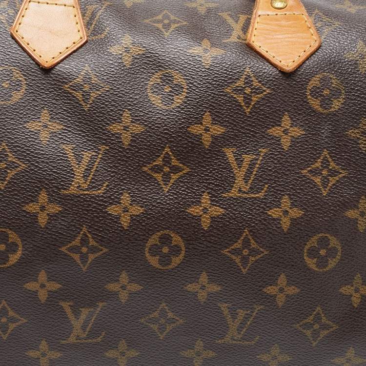 Pre Owned Louis Vuitton Brown Canvas Monogram Speedy 35 Handbag