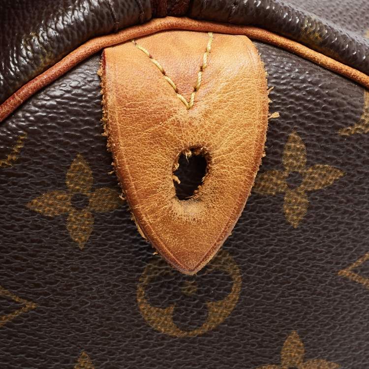 Pre Owned Louis Vuitton Brown Canvas Monogram Speedy 35 Handbag