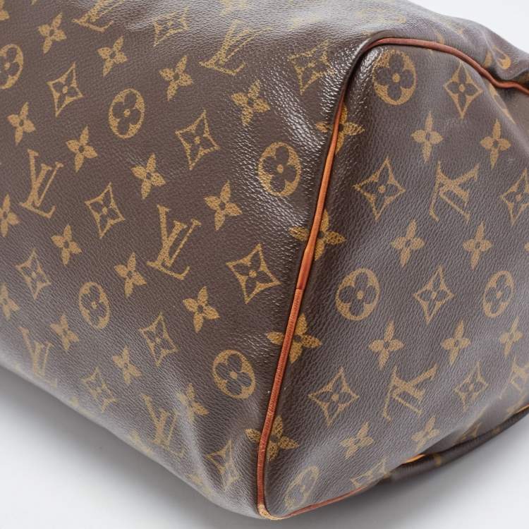 Pre Owned Louis Vuitton Brown Canvas Monogram Speedy 35 Handbag