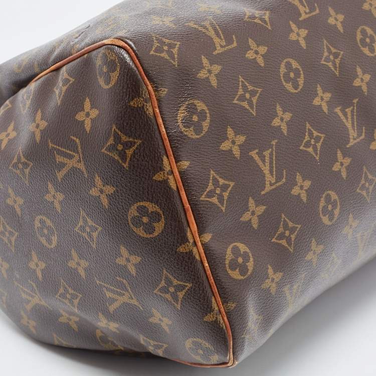 Pre Owned Louis Vuitton Brown Canvas Monogram Speedy 35 Handbag