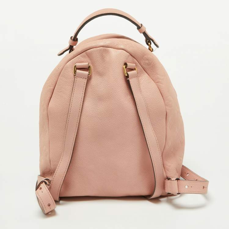 Pre Owned Louis Vuitton Rose Poudre Monogram Empreinte Leather Sorbonne Backpack