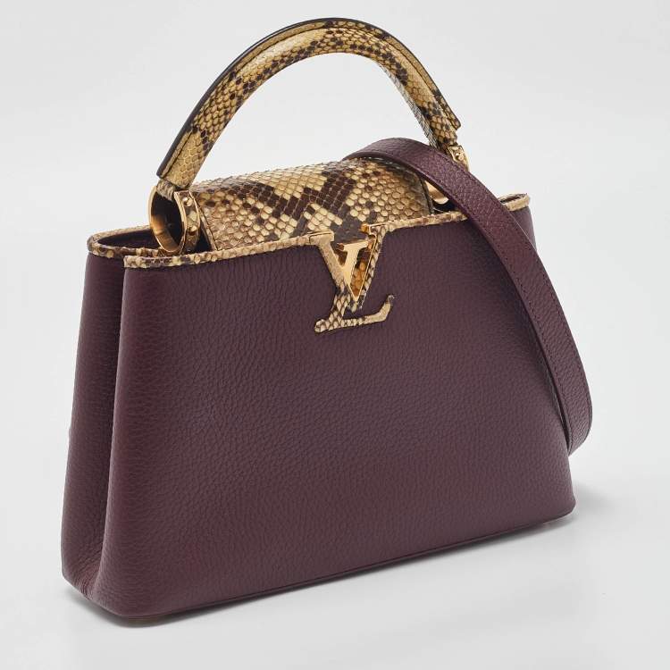 Pre Owned Louis Vuitton Flamme Taurillon Leather and Python Capucines BB Bag