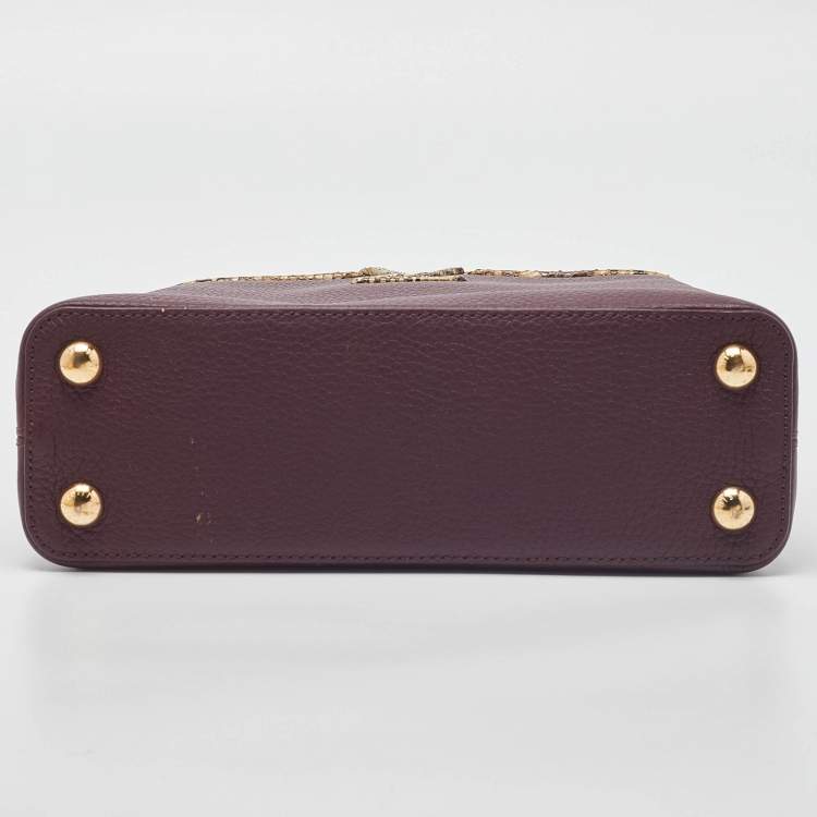 Pre Owned Louis Vuitton Flamme Taurillon Leather and Python Capucines BB Bag