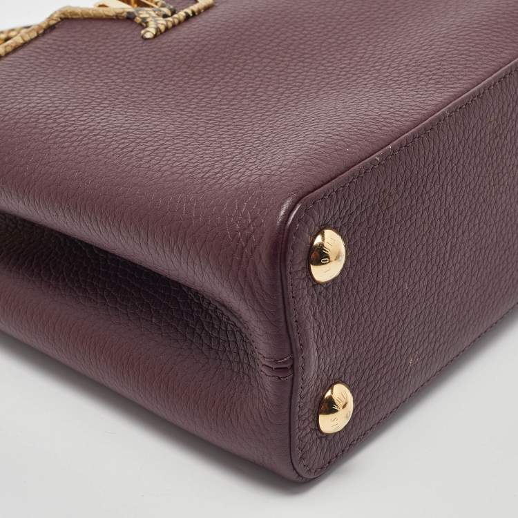 Pre Owned Louis Vuitton Flamme Taurillon Leather and Python Capucines BB Bag