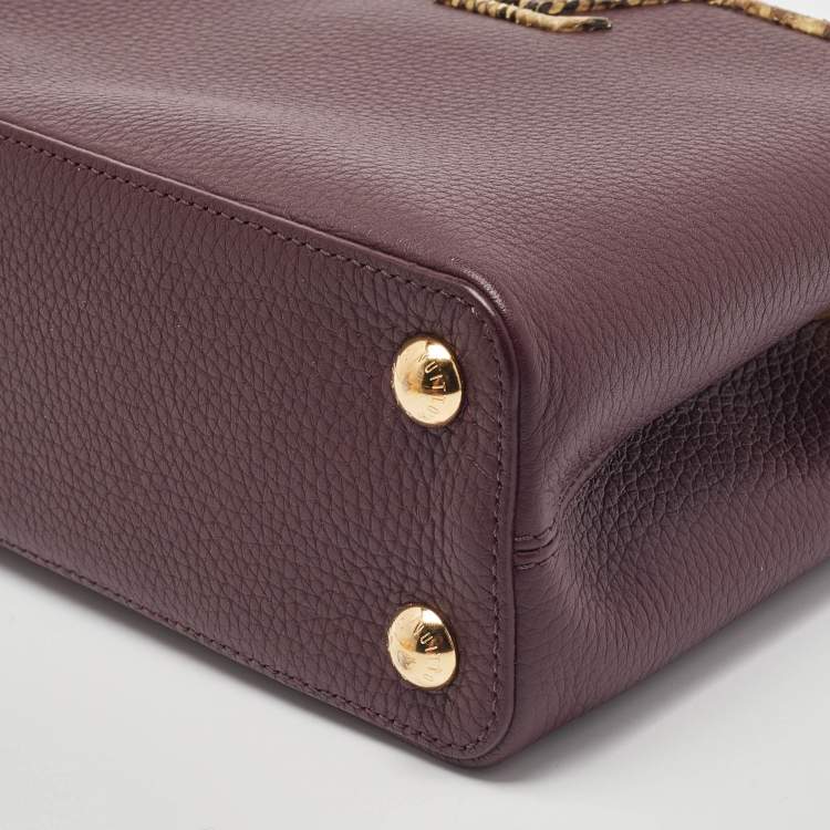 Pre Owned Louis Vuitton Flamme Taurillon Leather and Python Capucines BB Bag