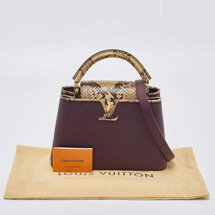 Pre Owned Louis Vuitton Flamme Taurillon Leather and Python Capucines BB Bag