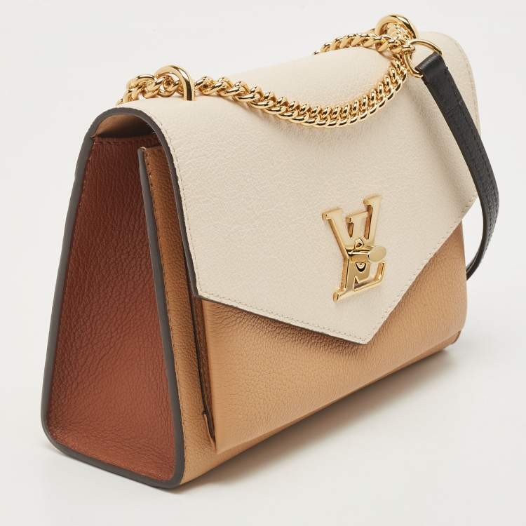 Pre Owned Louis Vuitton Arizona Quartz/Caramel Leather Mylockme Chain Bag