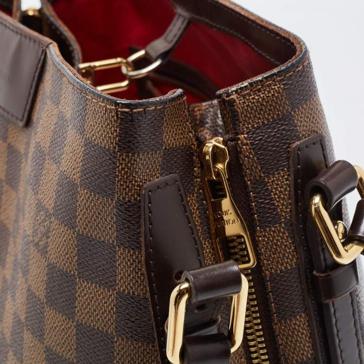 Pre Owned Louis Vuitton Damier Ebene Canvas and Leather Cabas Rivington GM Bag