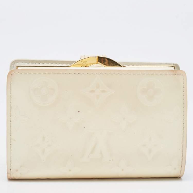 Pre Owned Louis Vuitton Perle Monogram Vernis French Wallet