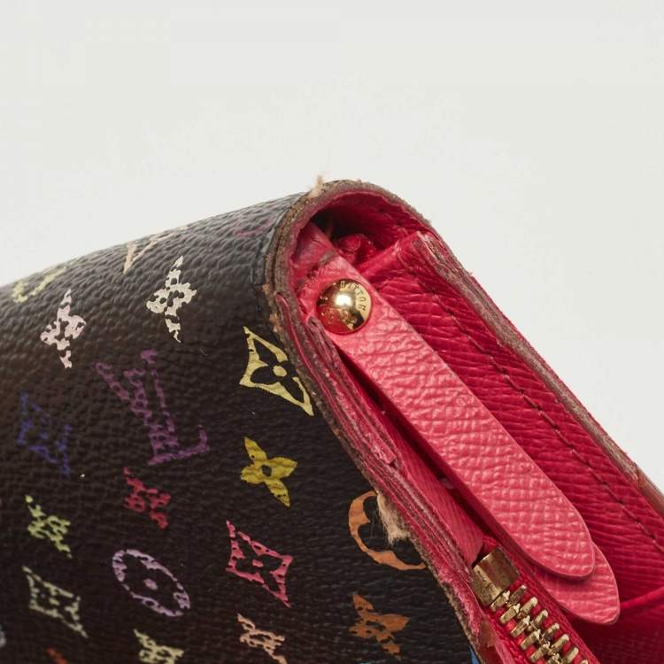 Pre Owned Louis Vuitton Black Monogram Multicolore Canvas Insolite Pistache Wallet