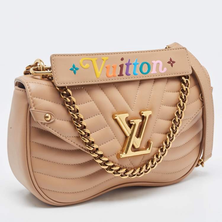 Pre Owned Louis Vuitton Noisette Leather New Wave MM Bag