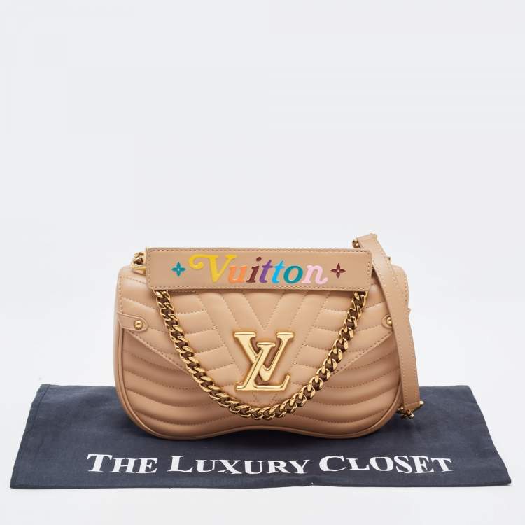 Pre Owned Louis Vuitton Noisette Leather New Wave MM Bag