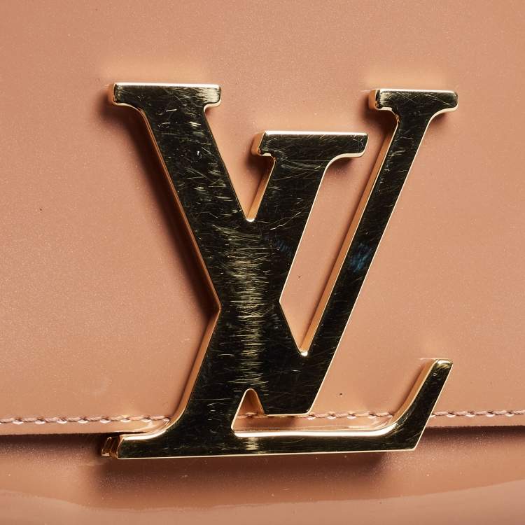 Pre Owned Louis Vuitton Beige Patent Leather Louise Clutch