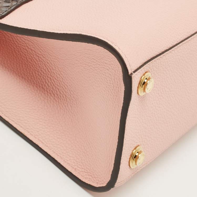 Pre Owned Louis Vuitton Pink/Cream Taurillon Leather and Python City Steamer Mini Bag