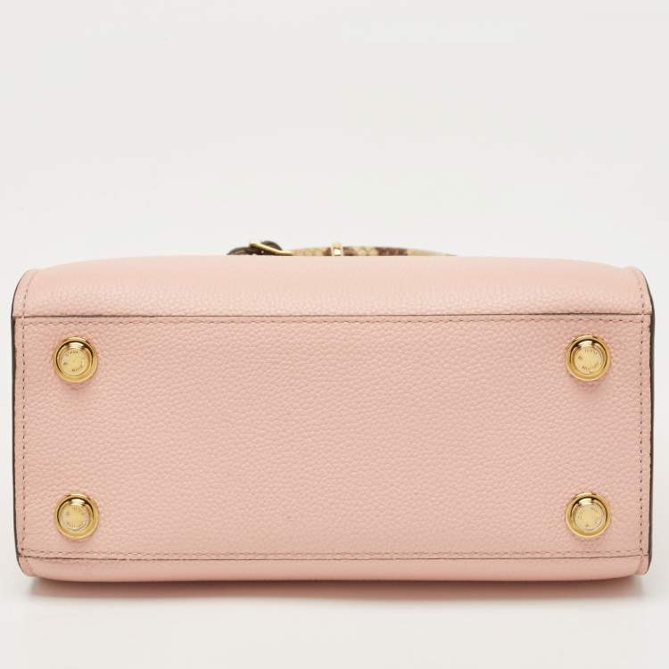 Pre Owned Louis Vuitton Pink/Cream Taurillon Leather and Python City Steamer Mini Bag
