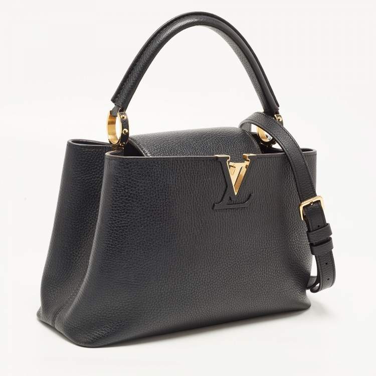 Pre Owned Louis Vuitton Black Taurillon Leather Capucines PM Bag