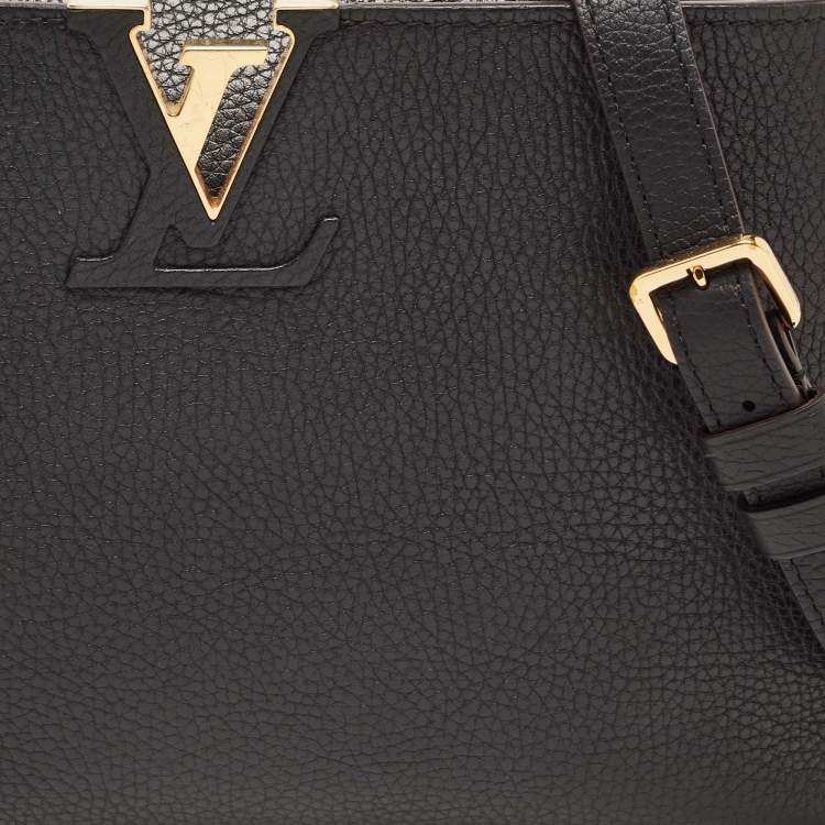 Pre Owned Louis Vuitton Black Taurillon Leather Capucines PM Bag