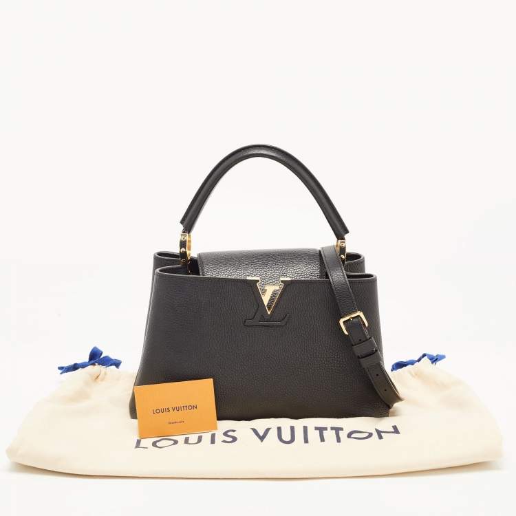 Pre Owned Louis Vuitton Black Taurillon Leather Capucines PM Bag