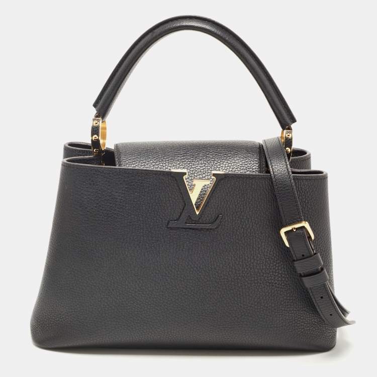 Louis Vuitton Black Taurillon Leather Capucines PM Bag Louis